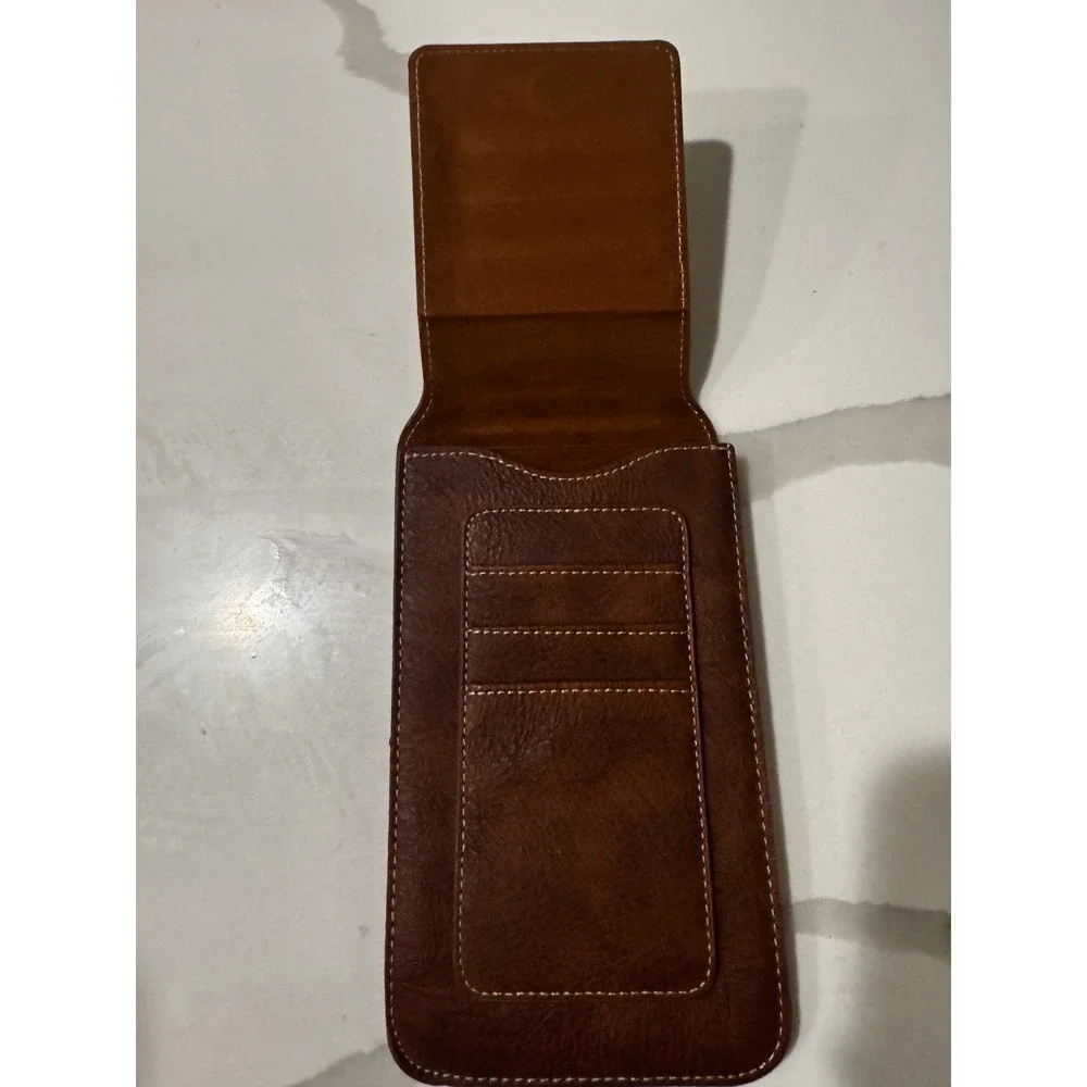PLOKA & CLASSIC Brown Faux Leather Phone‎ Pouch Belt Clip Card Holder